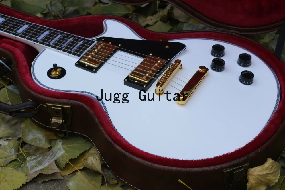 

Custom Shop Deluxe Apline White Electric Guitar Ebony Fingerboard & Fret Binding, Gold Hardware, In Stock, Ship Out Quickly