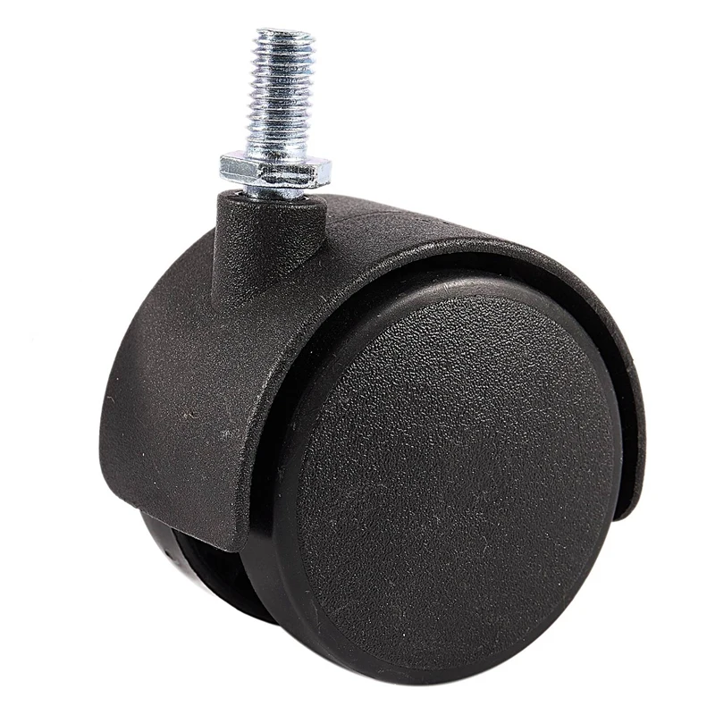 

4X Furniture Swivel Locking Caster 8Mm Screw Stem 2-Inch Dia Wheel Black