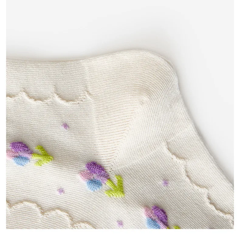 Yasuk All Season Women's Fashion Soft Print Stripe All-Match Lovely Girl Casual Comfortable Mid High Socks 5Pcs Sweet Girl