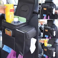 multifunctional car trash can waterproof trash bag leakproof interior organizer with storage pocket folding hanging trash bin