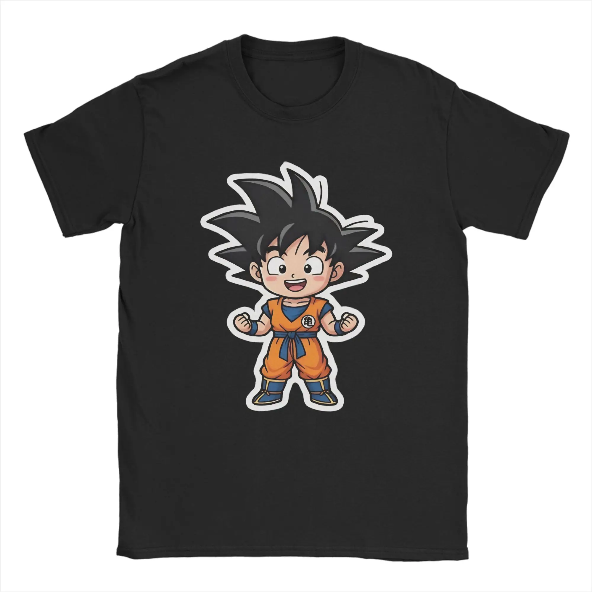Фото Футболка Little Goku Dragon Ball для мужчин, эстетичная хлопковая футболка, пляжная дышащая модная крутая футболка с принтом, одежда оверсайз №1