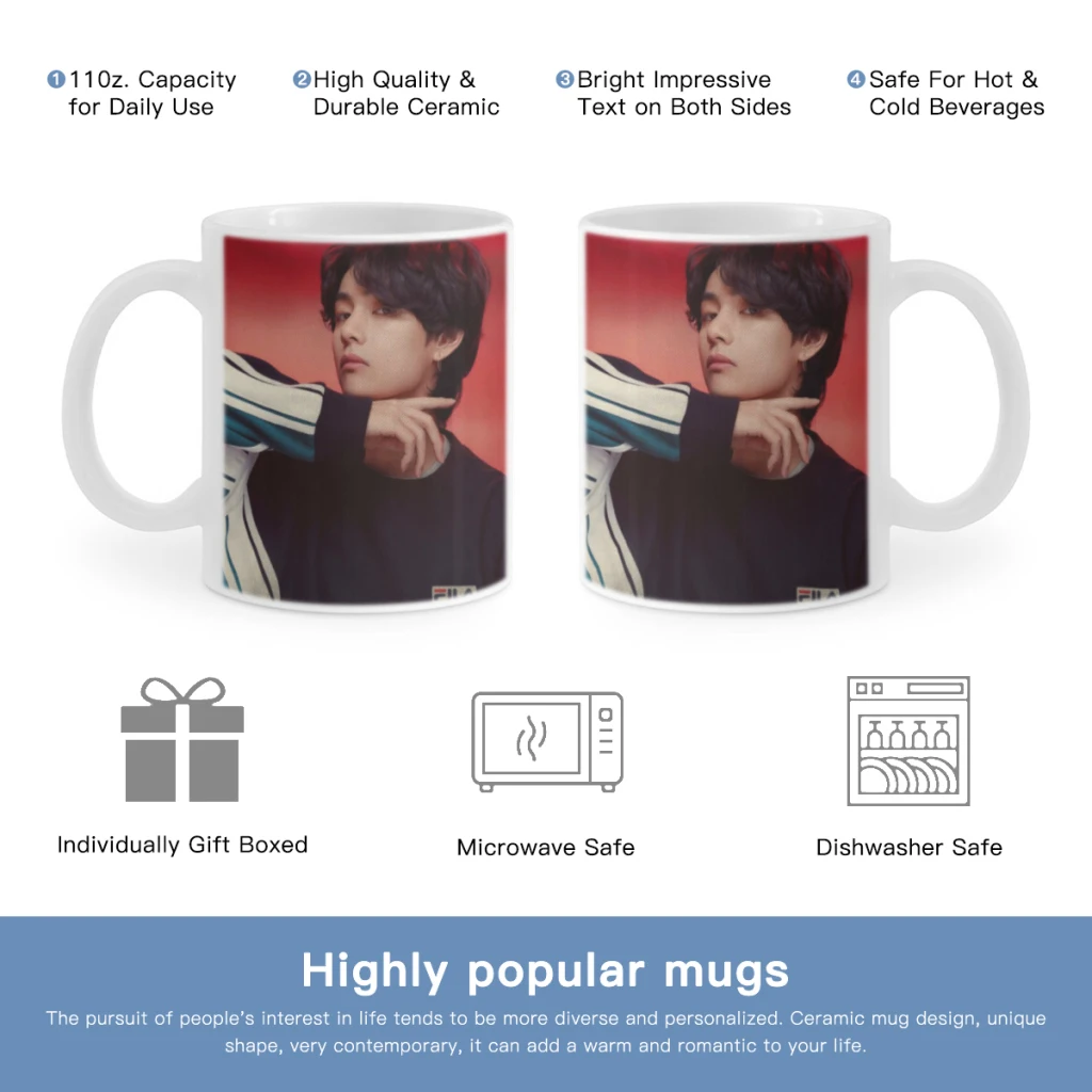 Бесплатная доставка керамическая чашка Kim-Taehyung для кофе овсянки завтрака