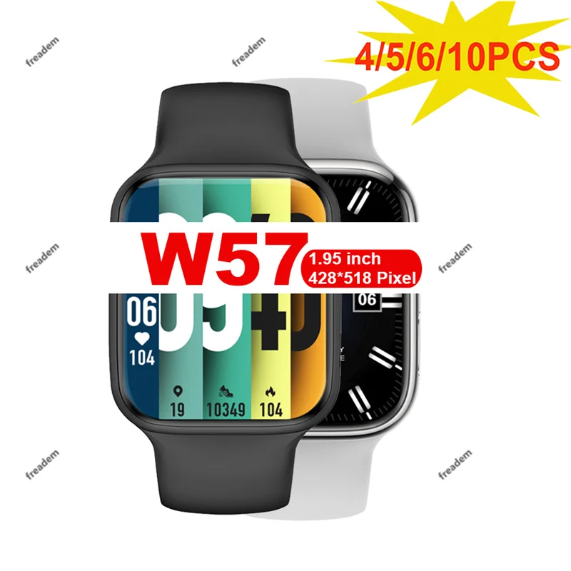 

4 5 6 10PCS IWO W57 Smart Watch Men Bluetooth Call NFC Custom Watch Face Passlock Always on Display Ip68 Waterproof Smart Watch