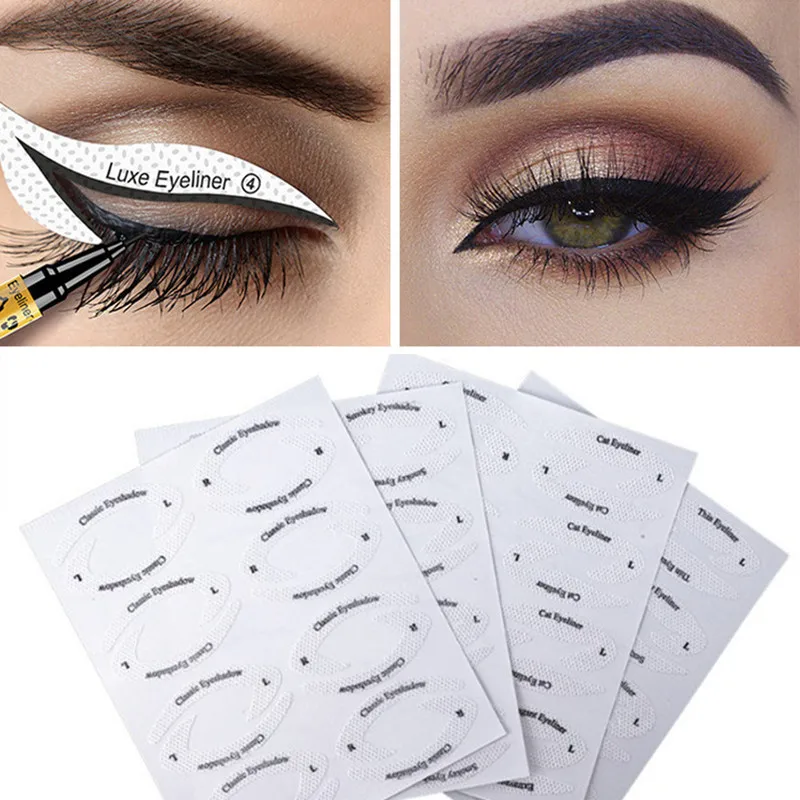 

Eye Makeup Stencils Eyeliner Stencils Mold Templates Shaping Tools Eyebrows Eye Shadow Eyes Makeup Templates Tools Stickers Card