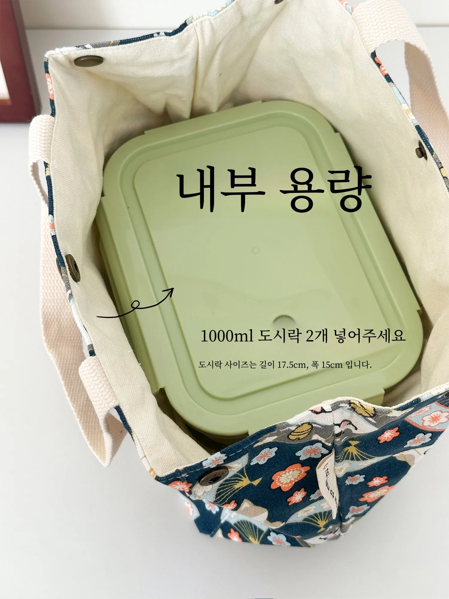 Темно-синяя японская сумка для завтрака Sle Большая вместительная большая ручная