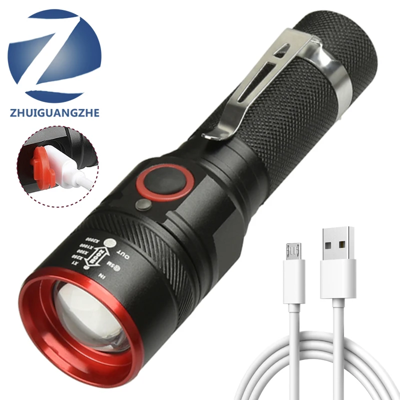 

Led Flashlight XM-L T6 Bike Light USB Rechargeable 18650 Battery Torch 3000lm Aluminum Waterproof 3 Mode Lantern for Cycling