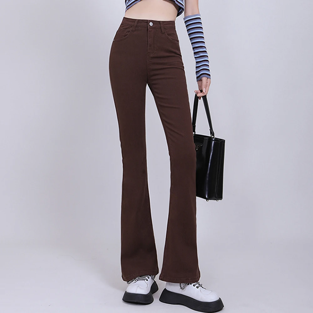 

Women Flared Jeans Slim Denim Pants Bottom Straight High Waist Stretch Y2K Female Trousers 2022 Fashion Harajuku Casual Jeans