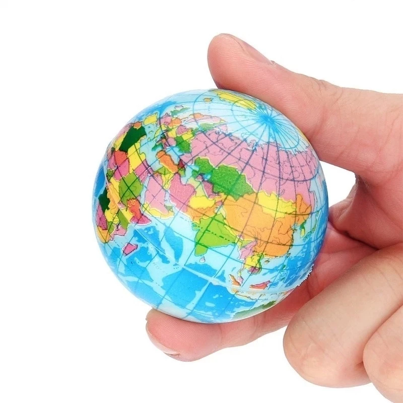 

Foam Globe Palm Squeeze Ball Educational Toys World Map Earth Stress Relief Fidget Toy Squishy Stressball