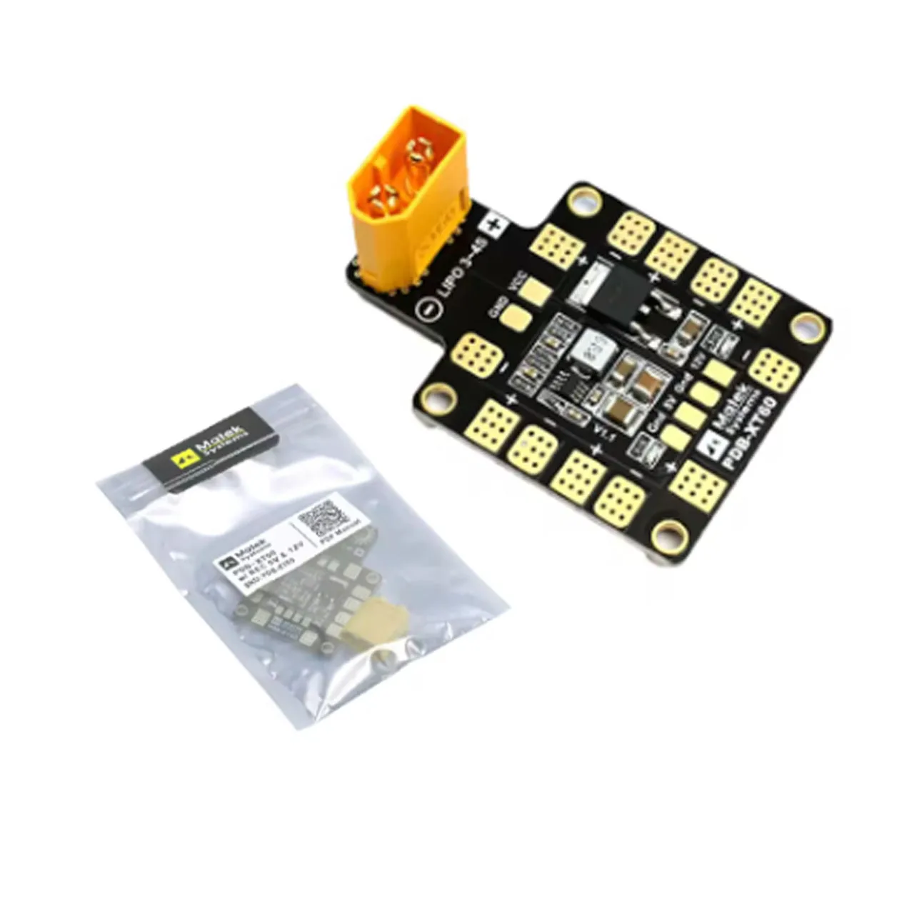 Matek Systems PDB XT60 с BEC 5V &amp 12V медная для радиоуправляемого вертолета FPV квадрокоптера