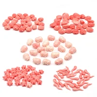 10 pcs artificial red pink coral animal beads turtle shell horn pixiu sea star coral necklace accessories bracelet