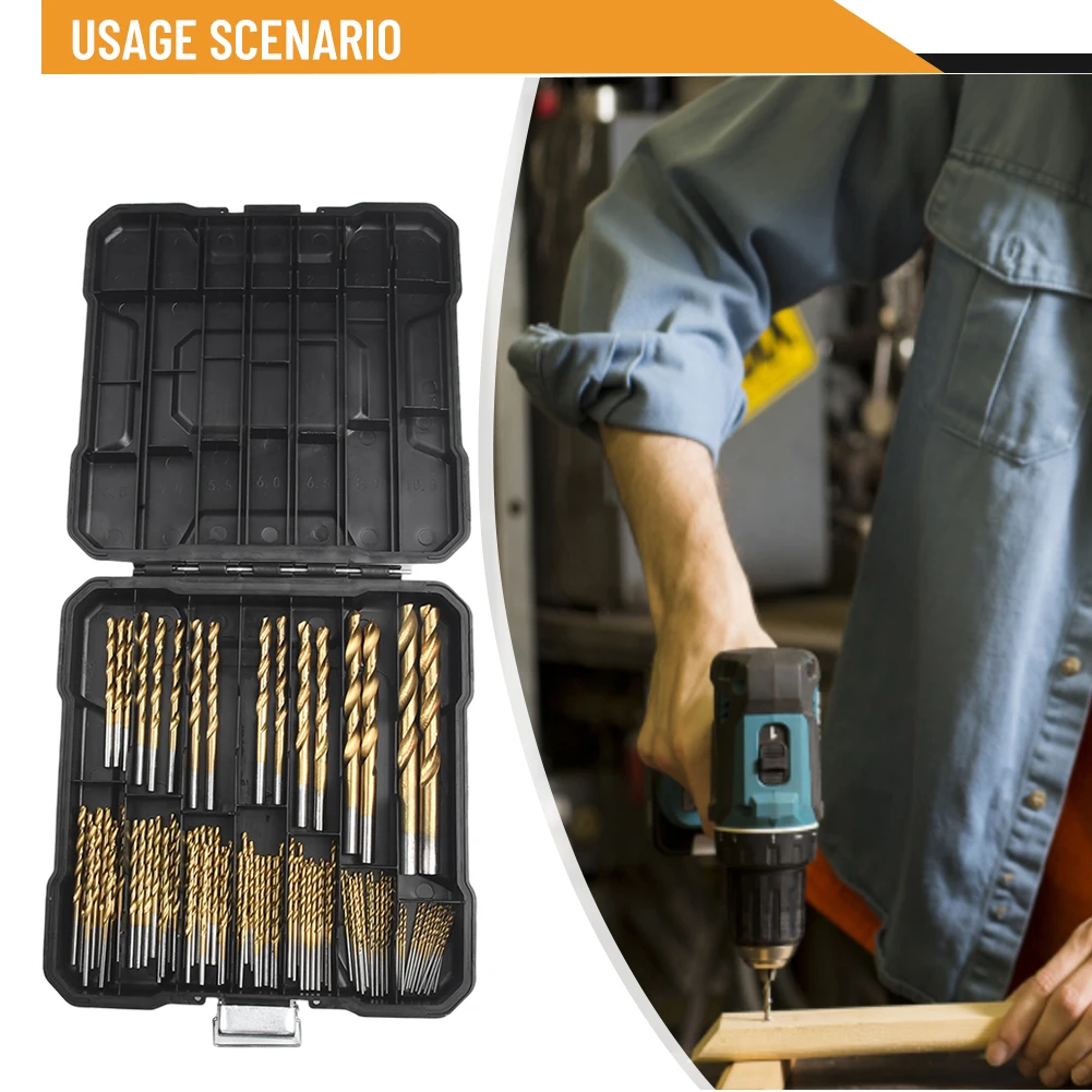 

99 Pcs Drill Bits Set Metric 1.5-10mm Dia For Steel Aluminum Copper Mild Alloy Steel Wood Drilling Electric Drill Power Tools