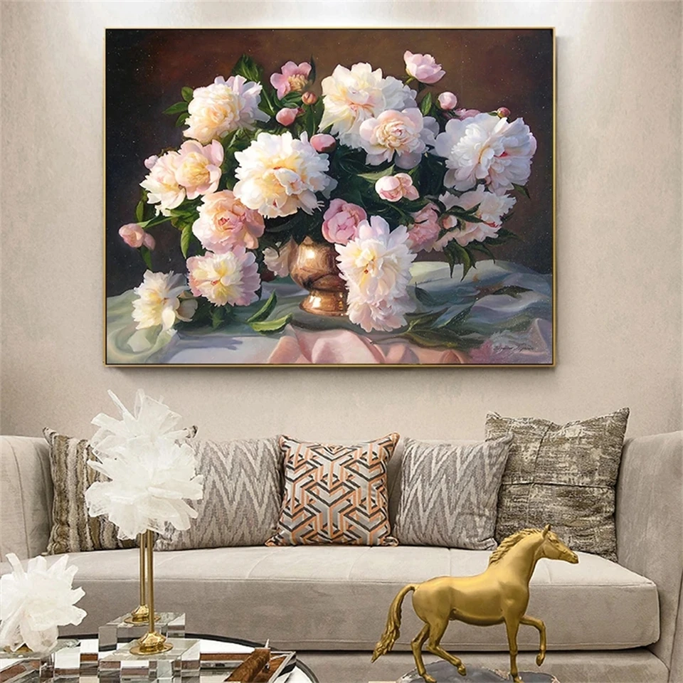 

Beautiful Flowers Diamond Embroidery Modern Aesthetic Landscape 5D Diamond Painting Cross Stitch Kits Room Home Decor DIY Gift