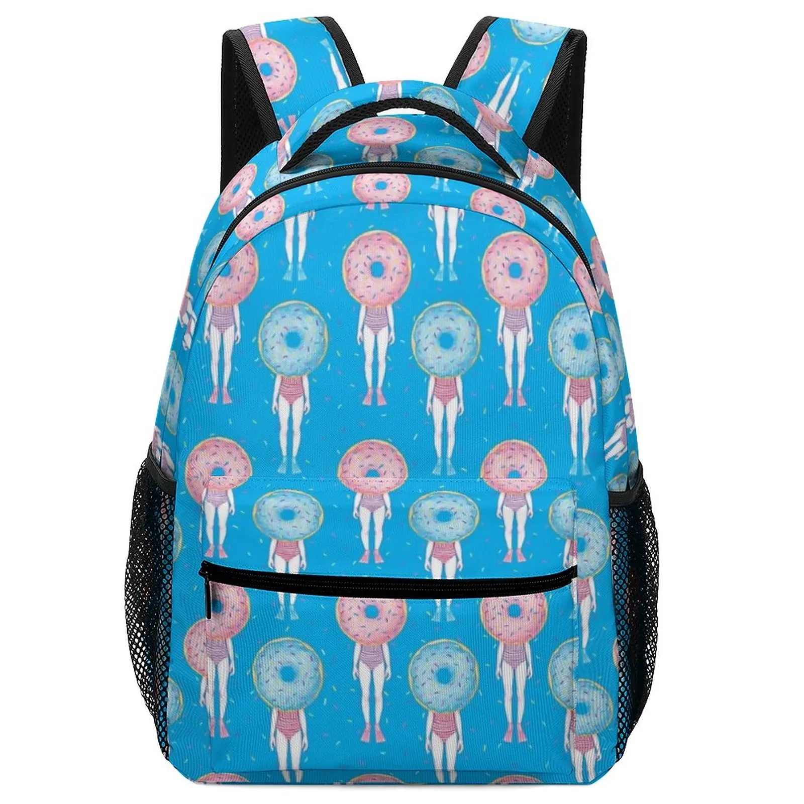 The Summer Treats  Pool Party Doughnut Girls Boys Art Class Bags For Girls Men School Bag Backpack For Elementary Students