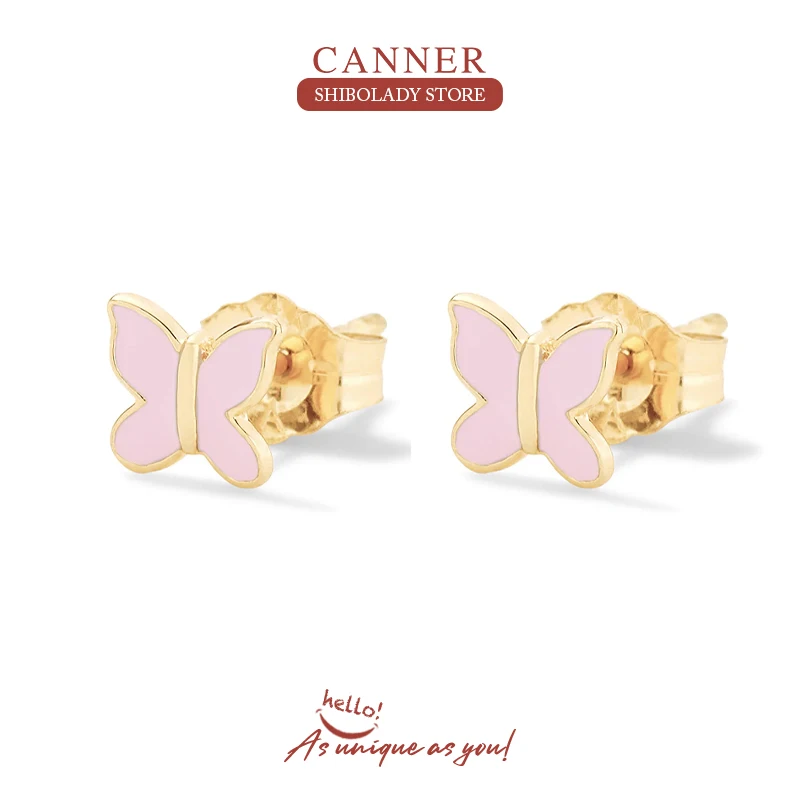 

CANNER S925 Sterling Silver Paved Earrings Fashion Butterfly Stud Earrings Cерьги Wedding Party Kольцо 2023 Trendy High Jewelry