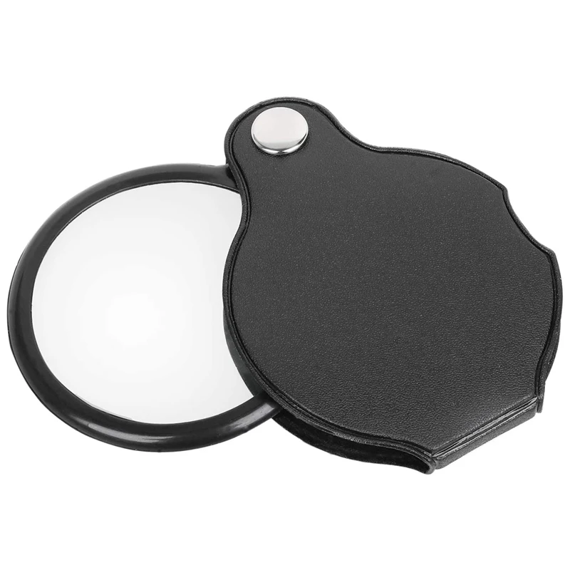 

BEAU-Folding Fold Away Pocket Magnifying Glass Magnifier Lens 3X Magnification Folding Leather Case Magnifying Glass