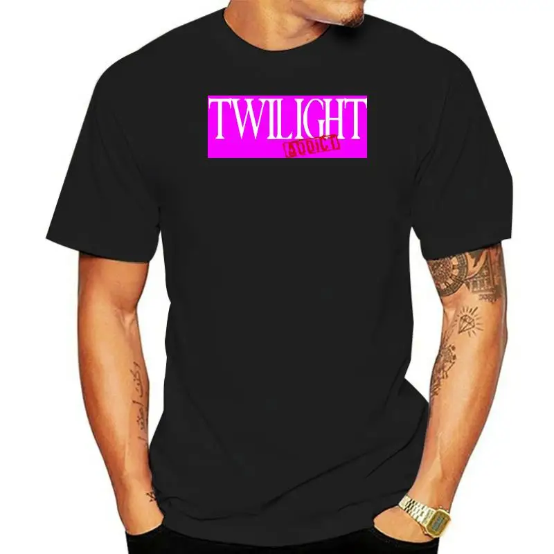

Men T Shirt Twilight addict shirt white on black tshirts Women T-Shirt