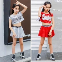 2022 new children modern jazz dance hip hop costume boys girls sequined cheerleading performance clothes stage wear 5 colors