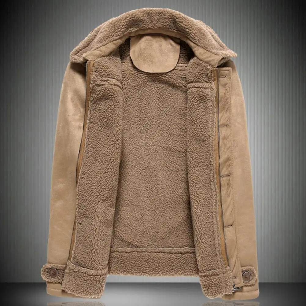 

Patchwork Stylish Leisure Men Coat Double-layer Collar Winter Coat Long Sleeve for Skating