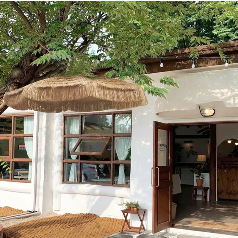 

2,7 м уличный зонтик с УФ-защитой зонтик из искусственной соломы подвесной дизайн Гавайский Зонтик Пляжный зонтик тропическая кровля