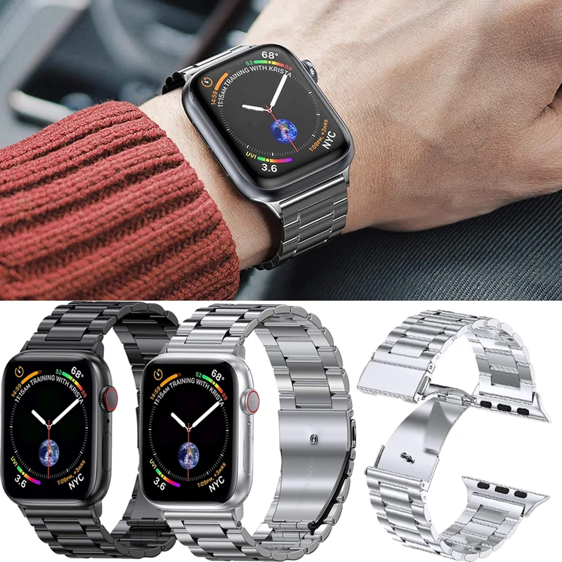 

Ремешок из нержавеющей стали для Apple Watch 7 38 мм 40 мм, металлический браслет для смарт-часов Iwatch 6 5 4 3 2 1 SE 44 мм 42 мм 40 мм 38 мм