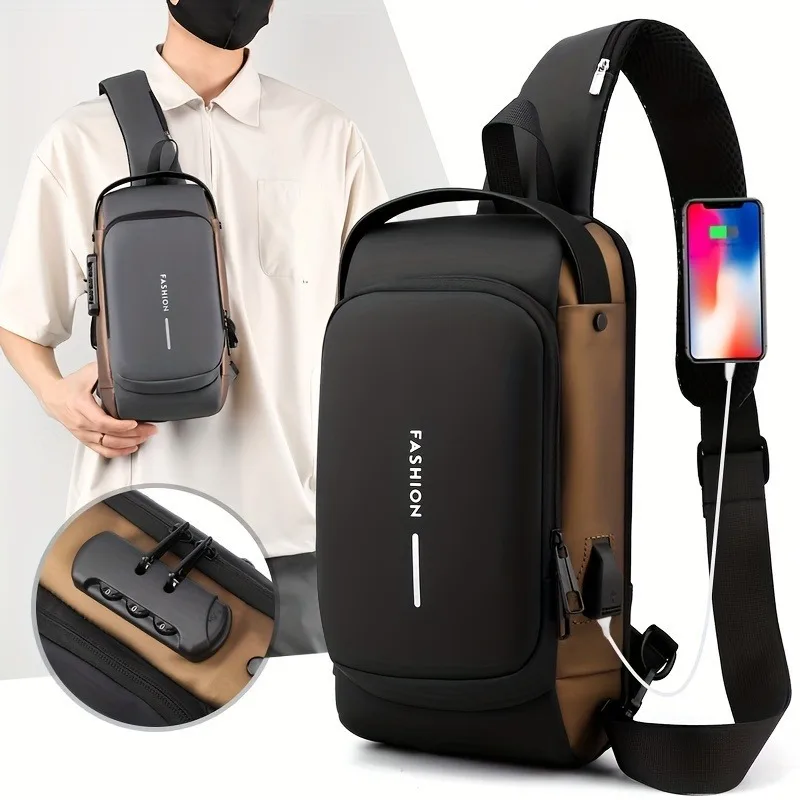 

Anti-Theft Crossbody Sling Bag With USB Charging Port Waterproof Scratchproof Shoulder Backpack Lightweight Chest Bag Give Gifts