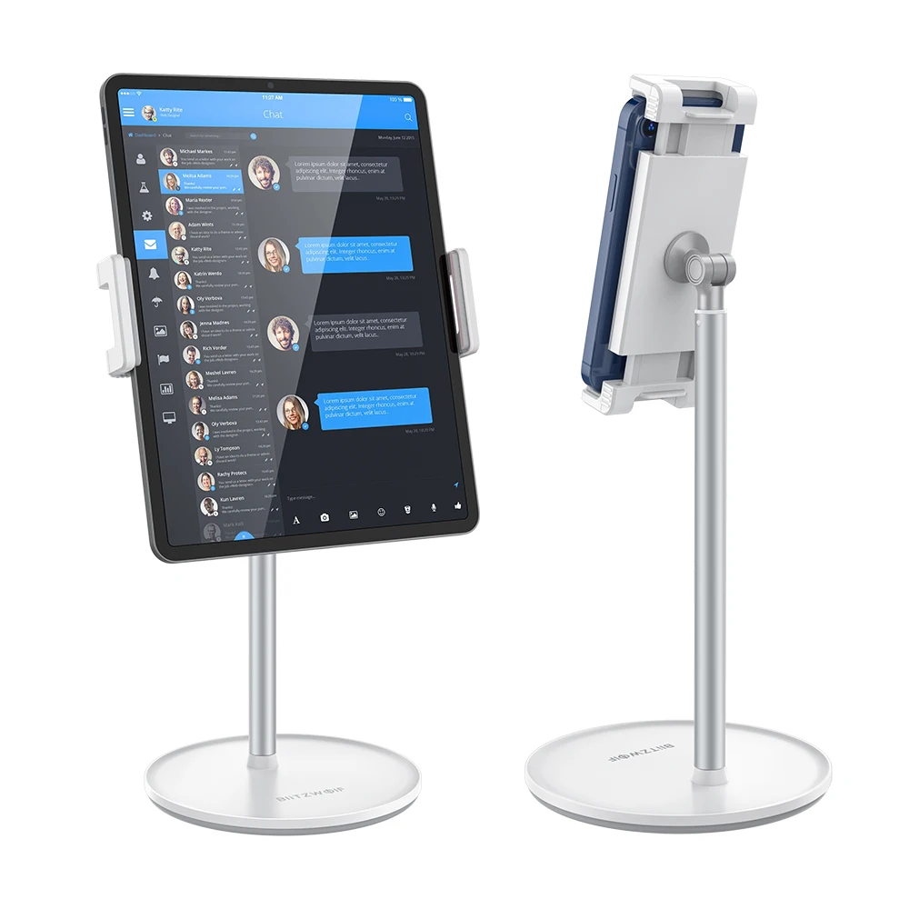 

360 Rotation Angle Tablet Stands Height Adjustable Aluminum Alloy Phone Holder Desktop Stand for 4-12.9 Inch Phone Tablet Holder