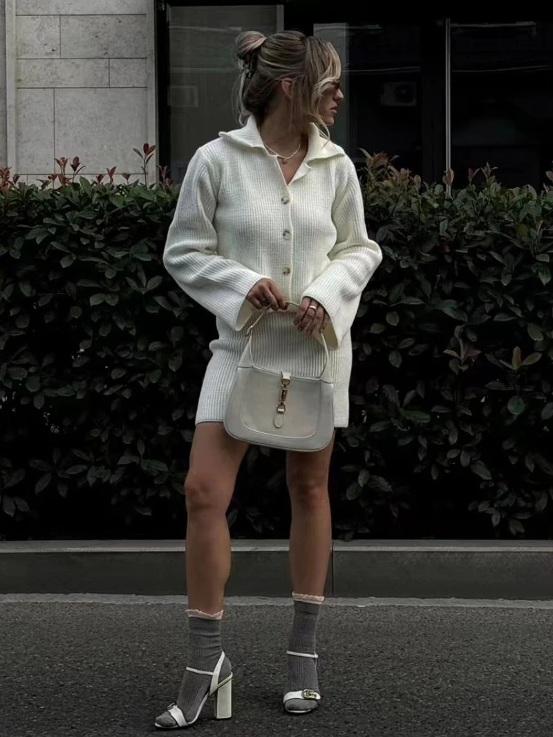 Женский вязаный кардиган и юбка DGLUKE