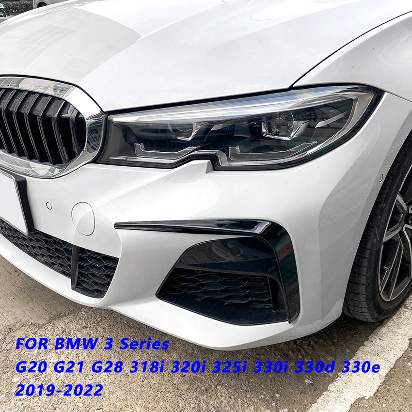 

For BMW G20 G21 G28 318i 320i 325i 330i 330d 330e M Sport 2019-2022 Front Canards Bumper Spoiler Lip Fog Light Trim Body Kit