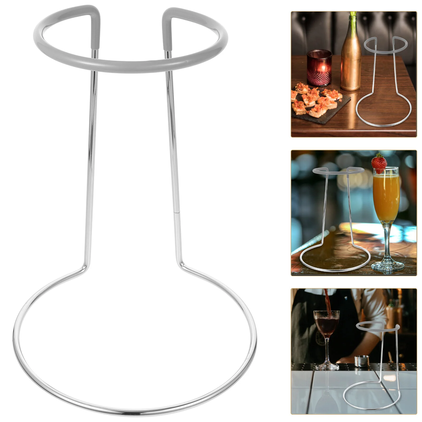 

Glassware Rack Holder Shelf Glass Drain Stand Metal Stemware Bracket Decanter Supports Restaurant Desktop Goblet