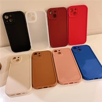 luxury silicone simple solid color phone case for iphone 13 12 11 pro x xs xr max case frosted soft silica gel protection cover