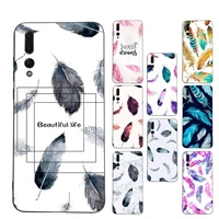 feather phone case soft silicone case for huawei p 30lite p30 20pro p40lite p30 capa