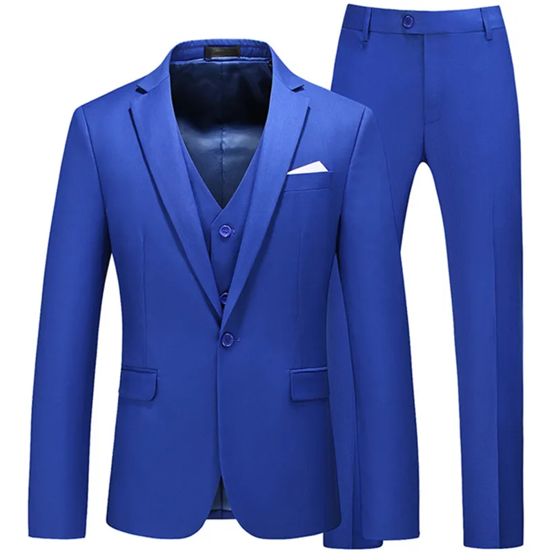 

Groom Suits Men's Banquet Business Workwear Suit Three-piece Suit (jacket + Pants + Vest) High-end Customized Large Size Blazer