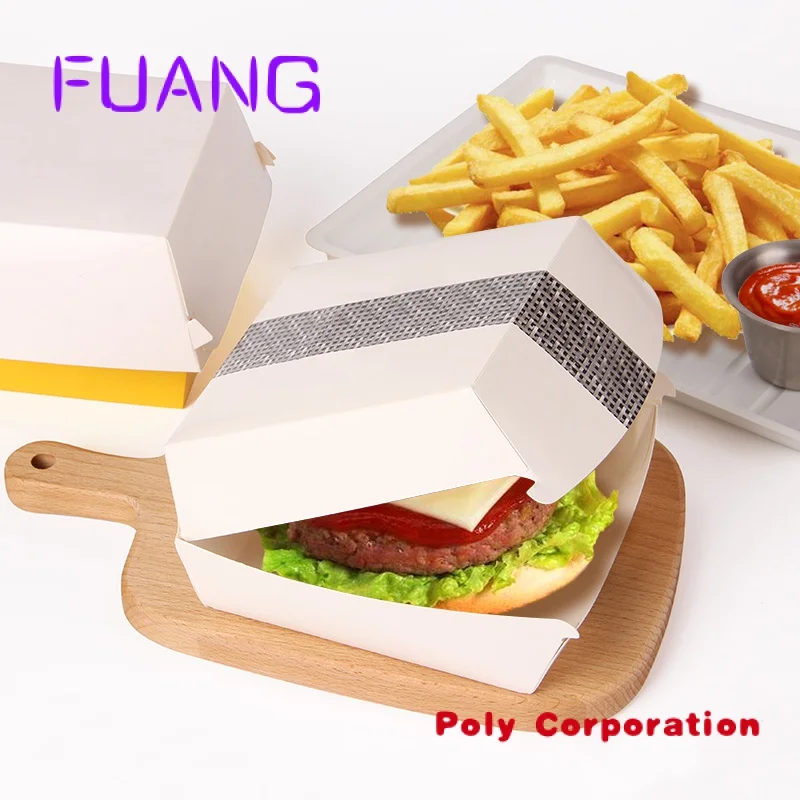 Custom Printed Hamburger Boxes Disposable Burger Packaging