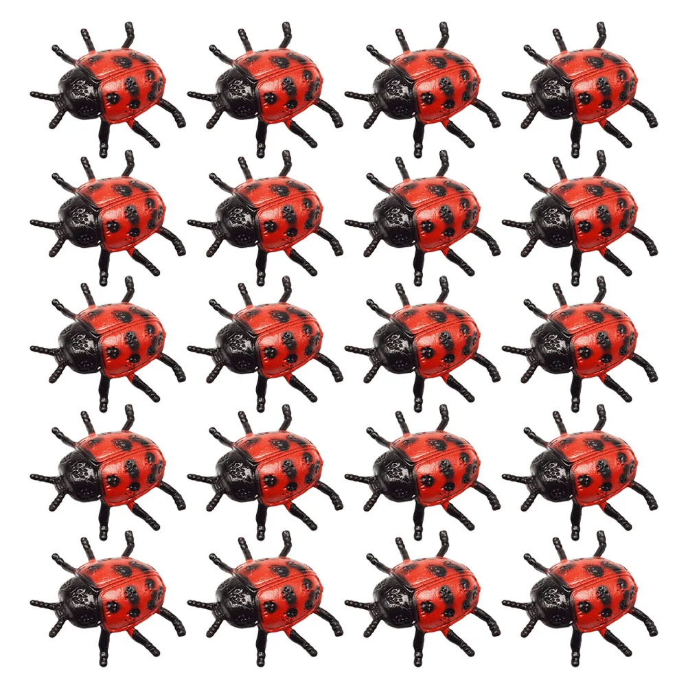 

30 Pcs Pvc Simulation Ladybug Insect Toys Halloween Supplies Static Models Presents Puzzle Plastic Ladybugs And super cat