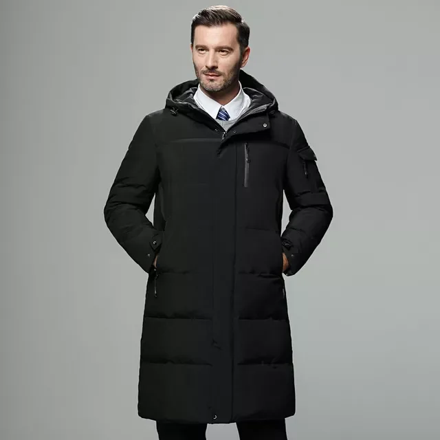 2022New Winter Warm Down Jacket 2021 New Arrivals Men Fashion Hooded Water-resistant Windproof Long Down Jacket Male Puffer Coat