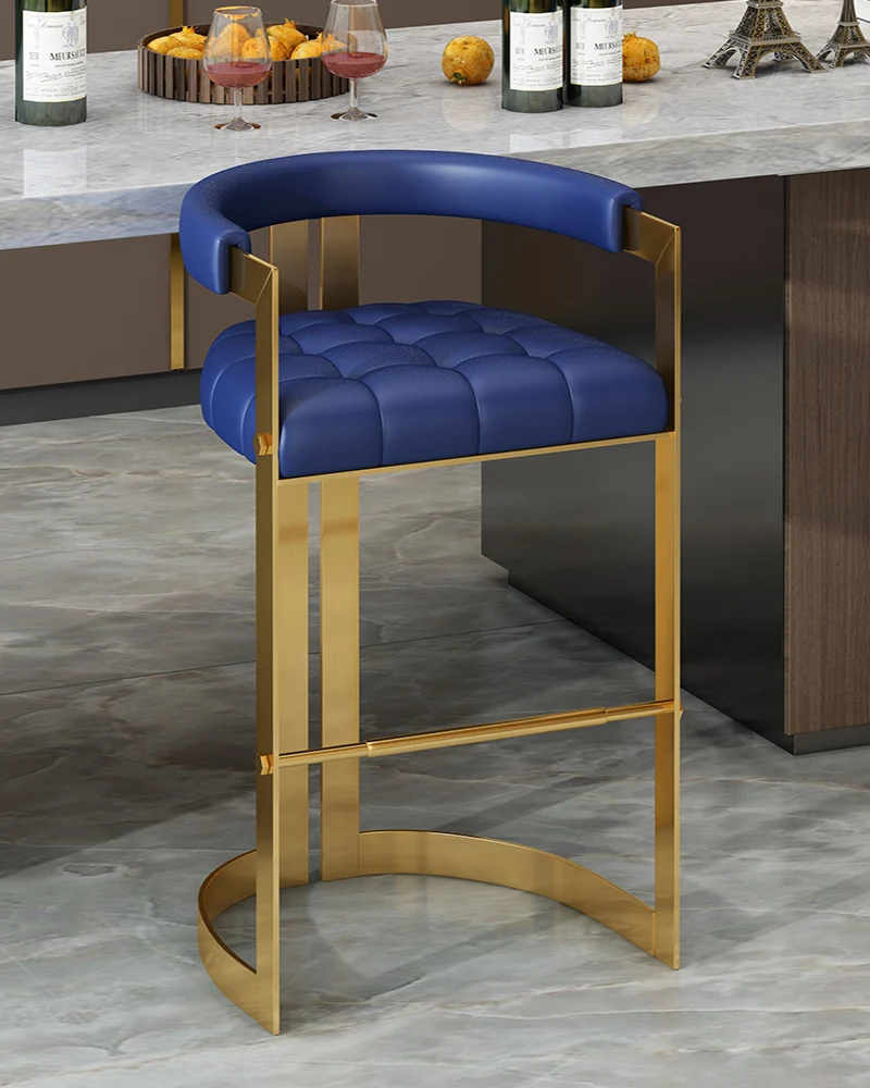 

Nordic Light Luxury Bar Chair Modern Simple High Stool Household High Chair Back Bar Chair Personalized Comfortable Bar Chair