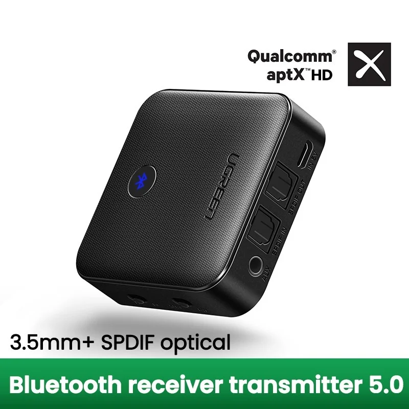 

2022 UGREEN Bluetooth 5.0 Receiver Transmitter aptX HD CSR8675 for TV Headphones Optical 3.5mm SPDIF Bluetooth AUX Audio Adapter