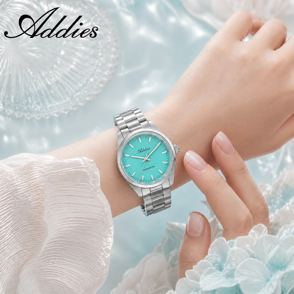 Кварцевые часы для пар Addies Super Luminous Japan 2035 с сапфировым стеклом, водонепроницаемые, из нержавеющей стали (art.: 3920da55dca95) - 3920da55dca95