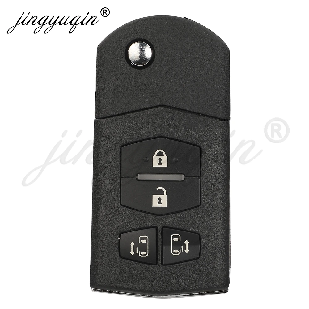 

Jingyuqin 4 кнопочный флип-чехол для автомобильного ключа для Mazda 2 3 5 6 M5 M6 CX-5 2004 + Складной автомобильный ключ