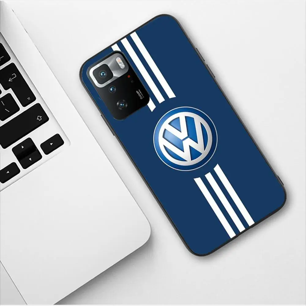Volkswagen Car Logo Black Phone Case For Redmi 9 9A 7A 10 8A 10A 8 Note 11 10S 7 11S Plus POCO X3 Pro Luxury Fashion Phone Cover