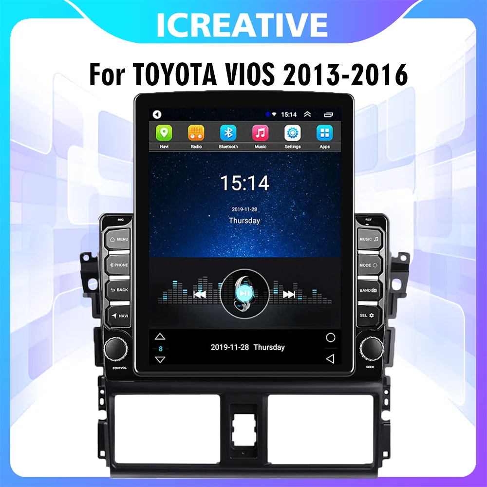 

Car Multimedia Player 4G Carplay For TOYOTA VIOS 2013-2016 2 Din 9.7" Tesla Screen GPS Navigator Android Autoradio Stereo