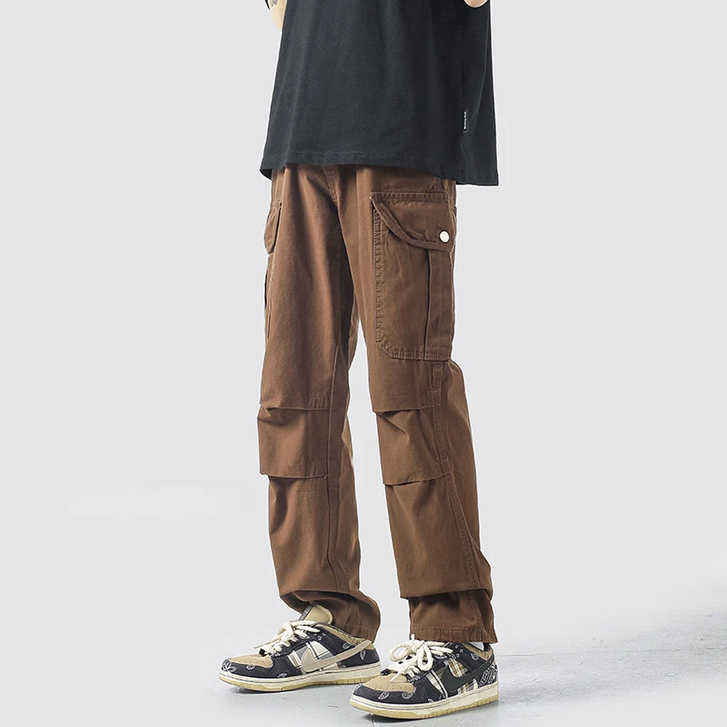 

Retro Overalls Pants Men's 2022 Summer Trendy Casual Pants Trend All-match Multi-pocket Straight Trousers