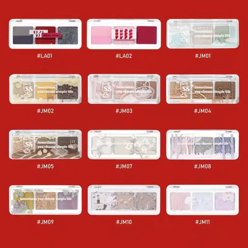 Палитра теней для век leemдекабря с 3 текстурами цвета мусс матовая пудра блеск