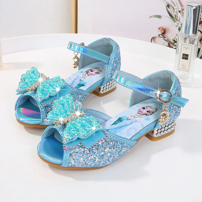 

Disney Cartoon Girls Sandals New Fashion Baby Princess Shoes Children Summer Shoes Little Girls Elsa Frzoen Crystal Shoes