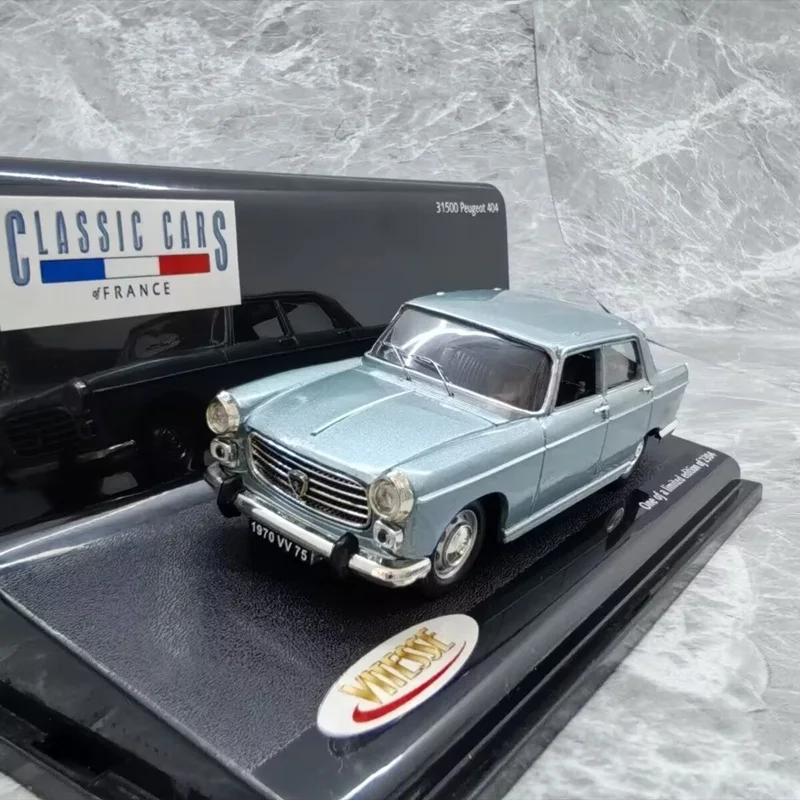 Фото 1/43 Peugeot 404 1970, классическая модель автомобиля из сплава, литая под давлением металлическая ретро модель старого автомобиля, имитация миниатюрной весы, детская игрушка в подарок №1