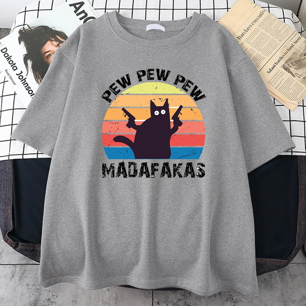 Camiseta de Pew Madafakas para hombre, ropa de S-XXXL de gran tamaño, divertida, de Hip Hop, informal, Retro