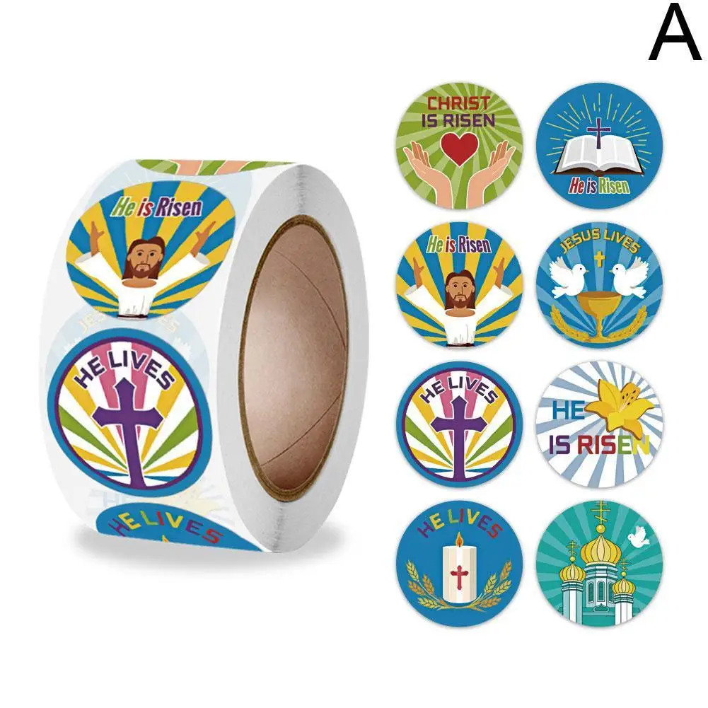 

Happy Easter Stickers Cute Easter Rabbit Egg Self Adhesive Sticker Label For Easter Party Kids Gifts Bag Box Decor Tags