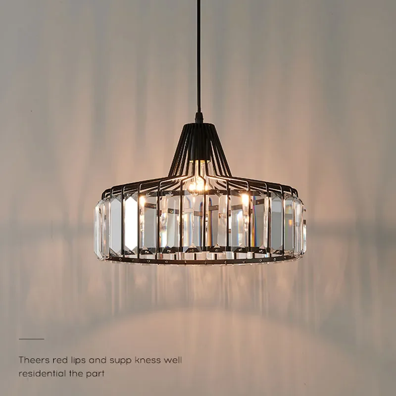 

Royal Nordic LED Pendant Lamp E27 Kitchen Island Dining Room Chandelier Round Iron Black Rest Area Glass Lighting Fixtures