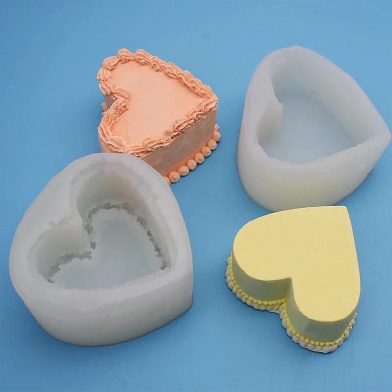 

3D Candle Moulds Love Heart Design Silicone Mold DIY Car Pendant Gypsum Plaster Heart Mold Diamond Candle Molds Soap Making