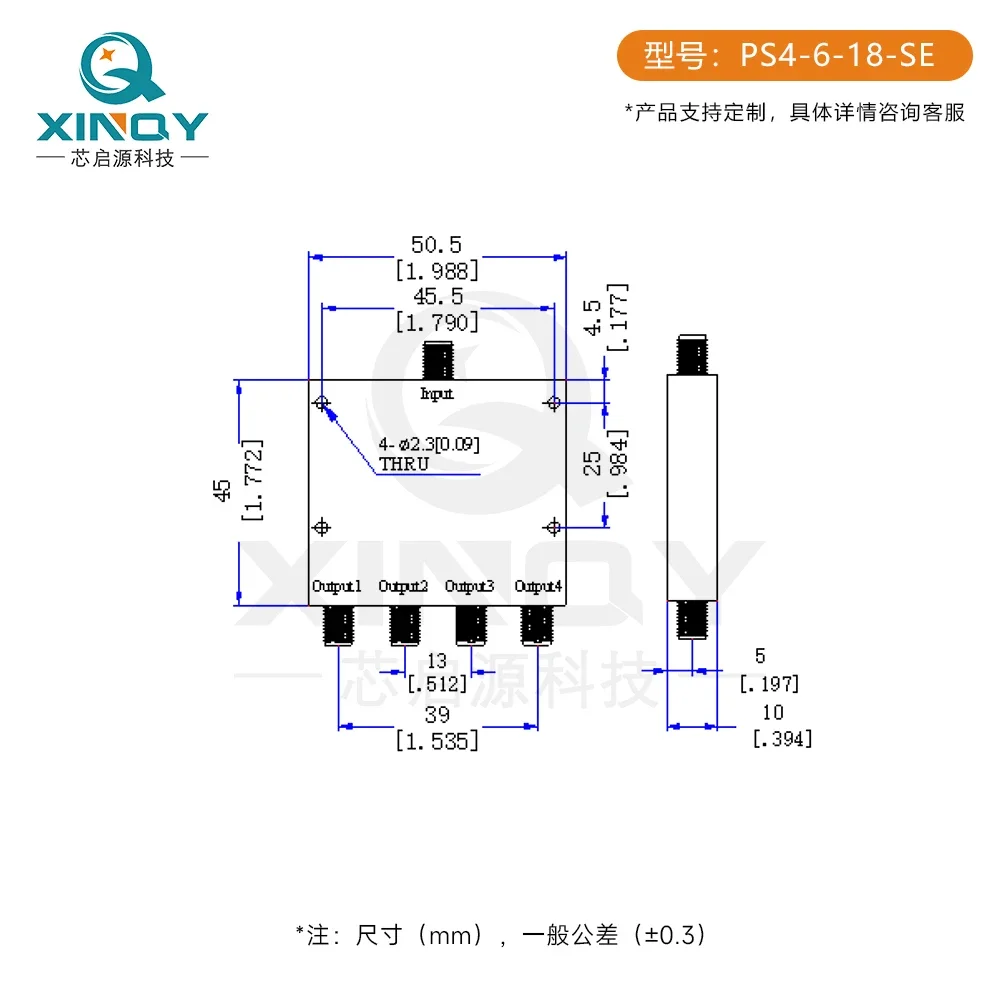 6-18 ГГц RF коаксиальный разделитель мощности SMA 1/4 сигнала 50 Ом